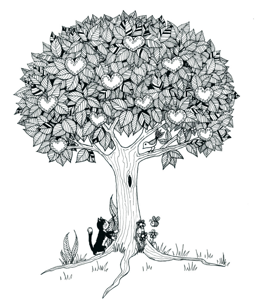 Mandala arbre d'été à colorier